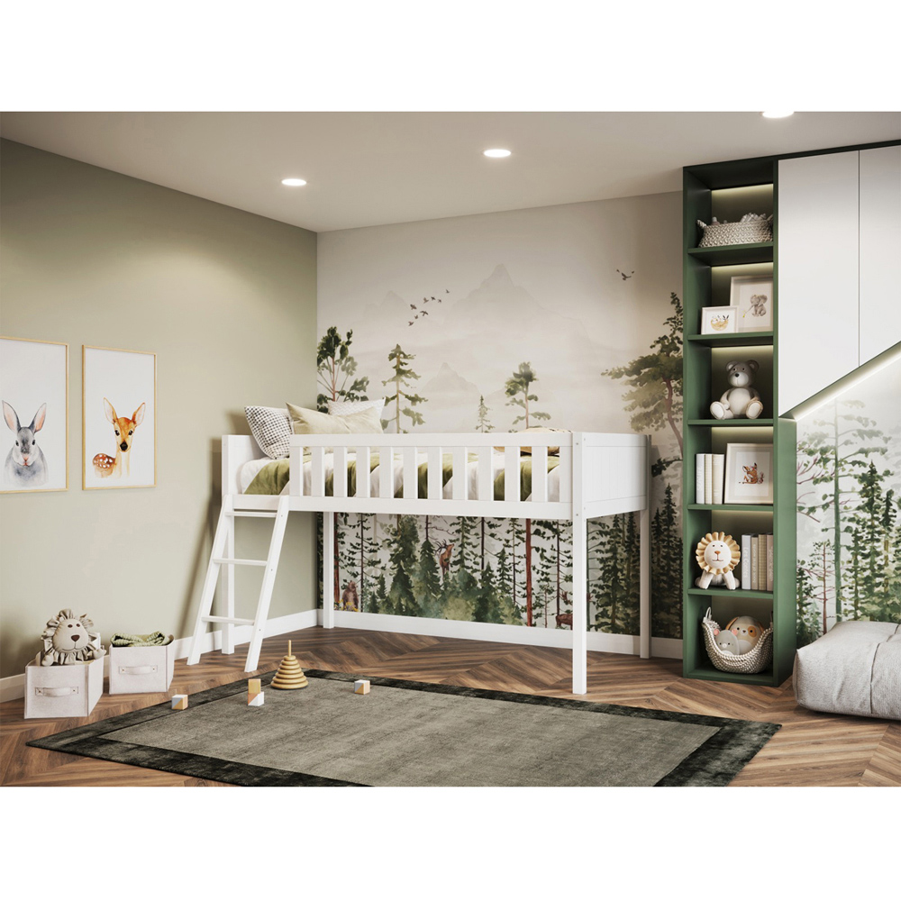 Flair Bea White Wooden Mid Sleeper Cabin Bed Image 3