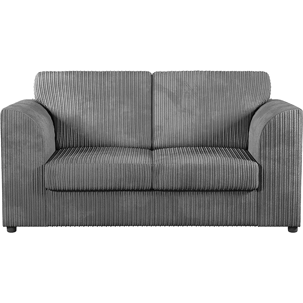 Luxor 4 Seater Grey Jumbo Cord Full Back Sofa Suite Image 3