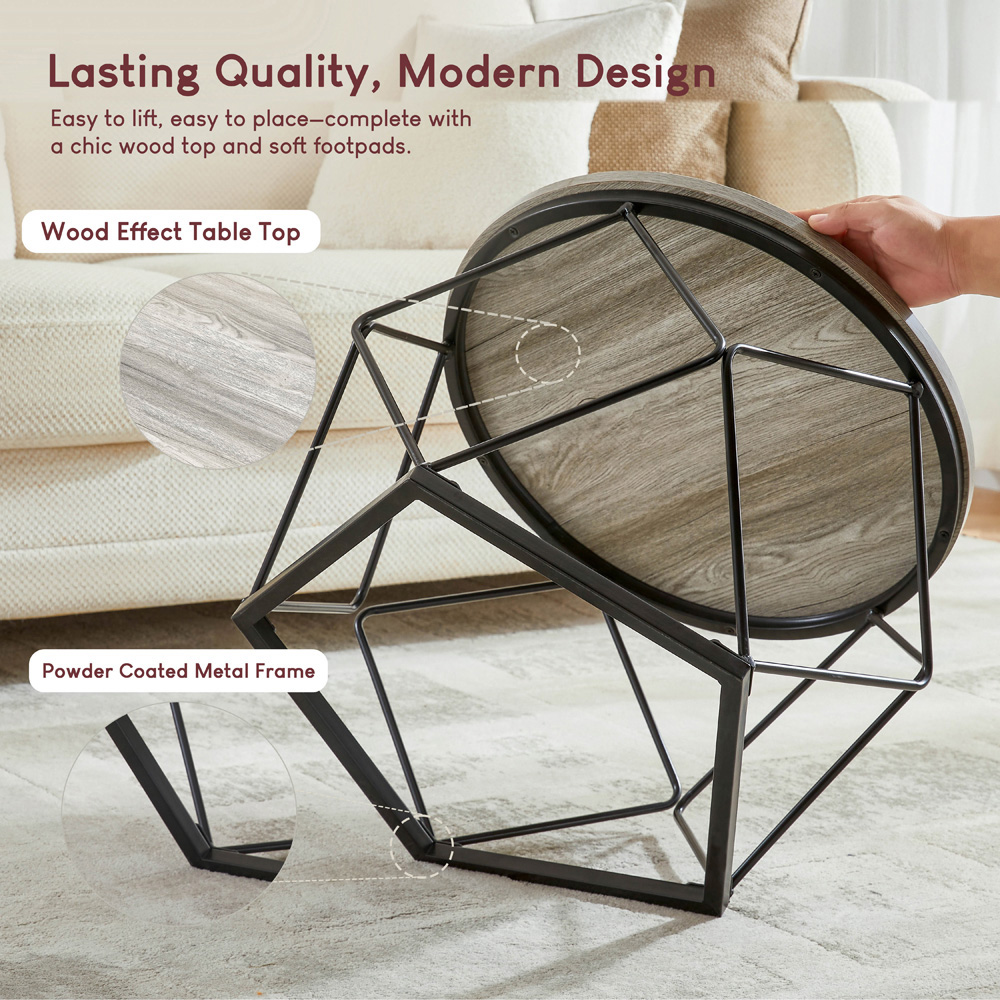 VIDA DESIGNS Brooklyn Grey Nest of Tables Set of 2 Image 6