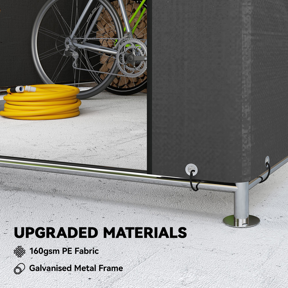Outsunny 6.6 x 7.8ft Dark Grey Garden Bike Storage Shed Image 8