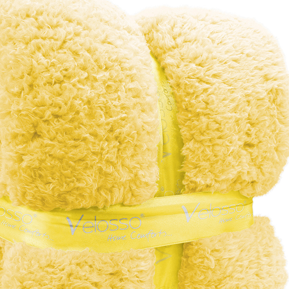 Velosso Yellow Teddy Throw 130 x 180cm Image 2