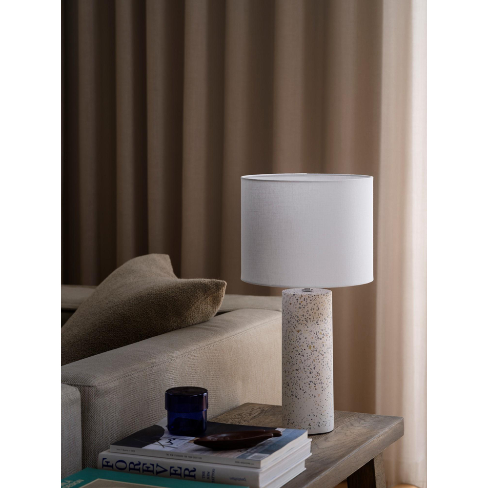 Nordlux Antiga White Fabric Shade Terrazzo Table Lamp Image 6