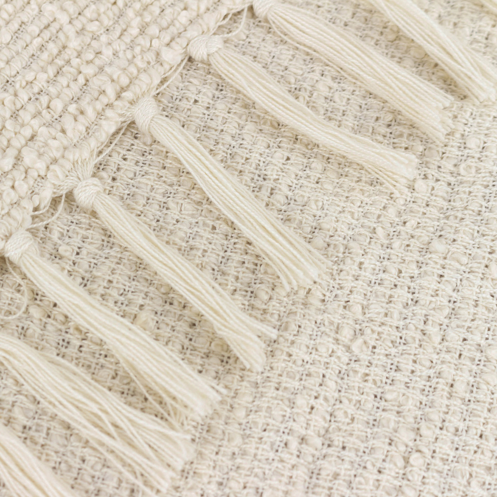 Yard Candar Ecru Textured Boucle Throw Image 3