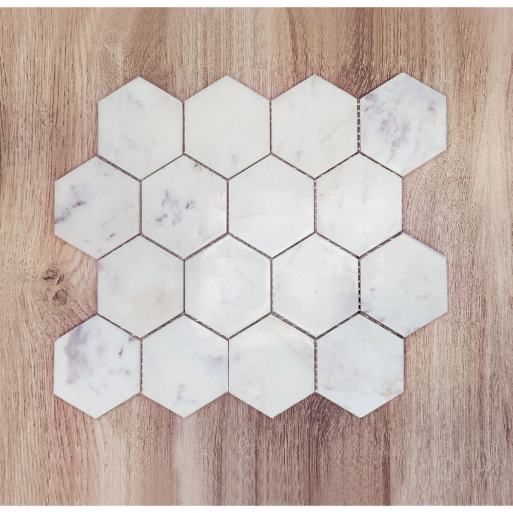 Top Ceramics Natural White Marble Polished Mosaic Wall Tile 260 x 300mm Image 3