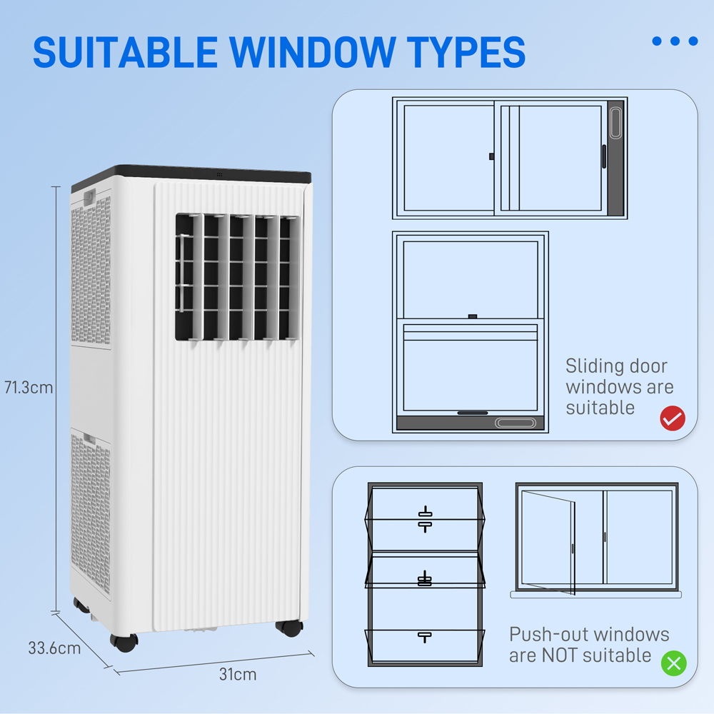 HOMCOM White 9000BTU Portable Air Conditioner with App Control Image 9