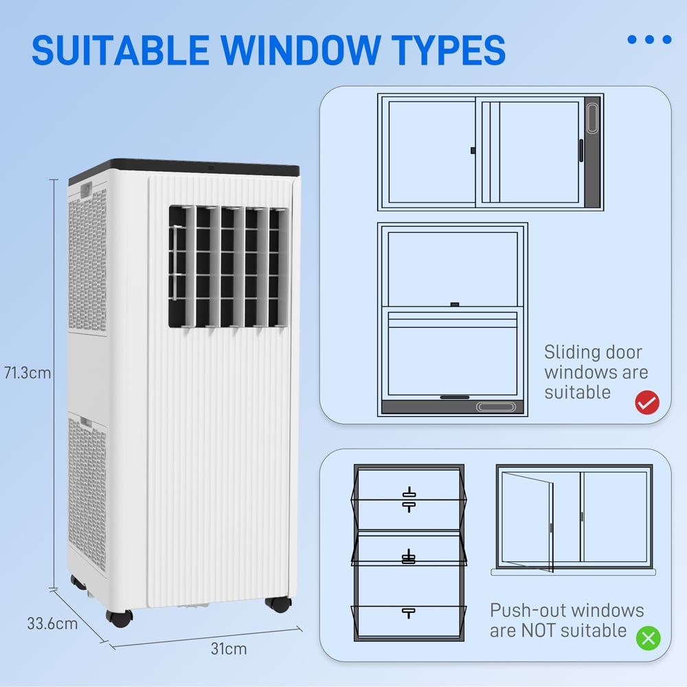 HOMCOM White 7000BTU Portable Air Conditioner with App Control Image 9