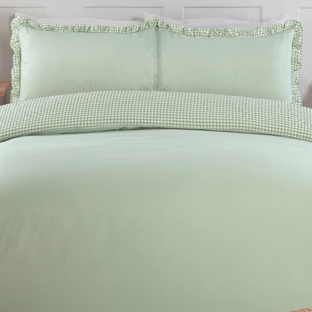 Josette Frill Duvet Set Green King Image 6