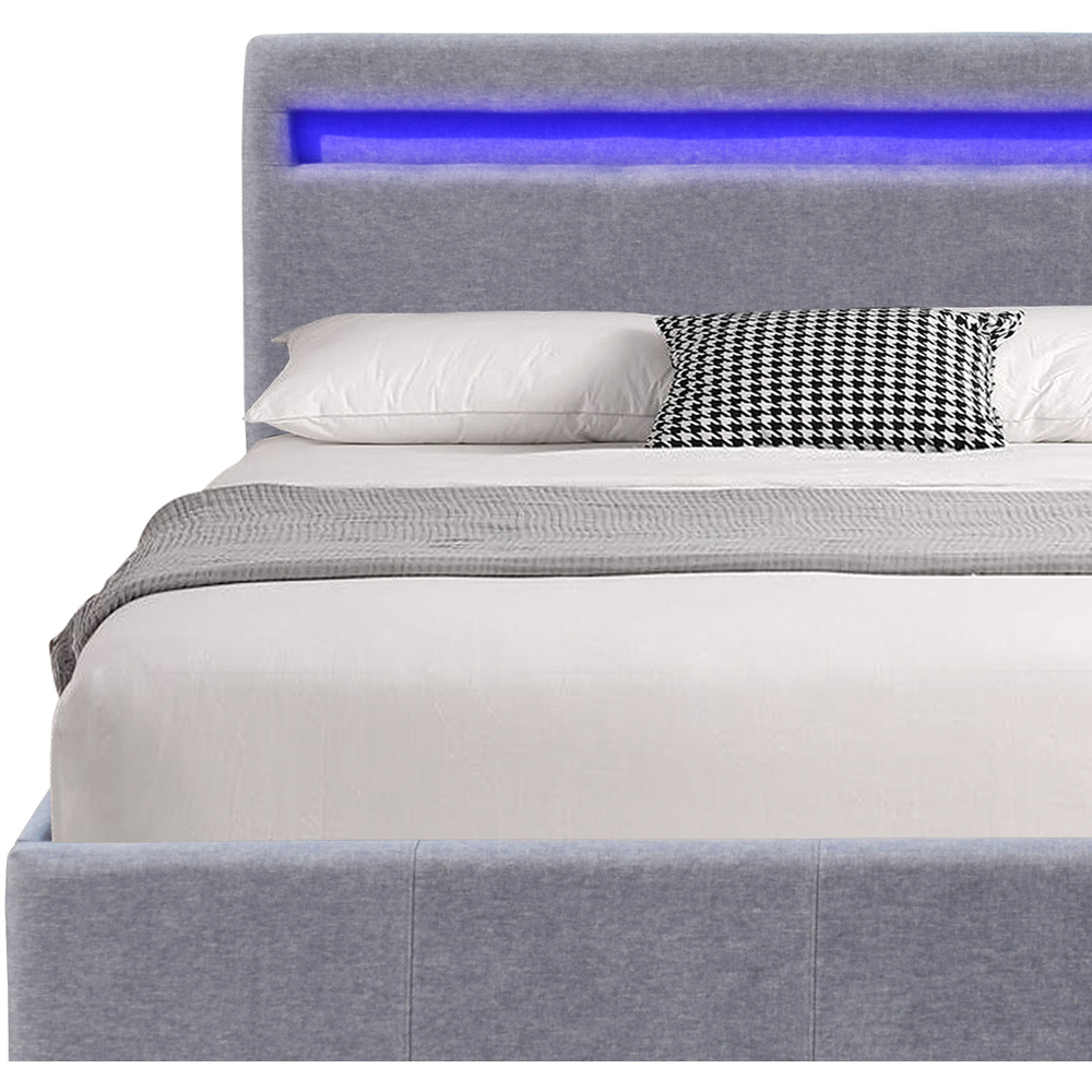 Comfy Living King Light Grey Ottoman Bed Frame with LED Image 3