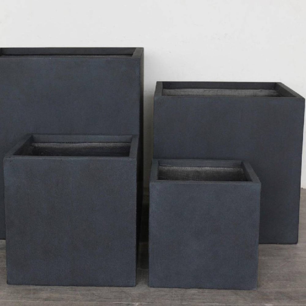 wilko Flower Box Faux Lead Dark Grey Light Concrete Outdoor Planter 25cm Image 7