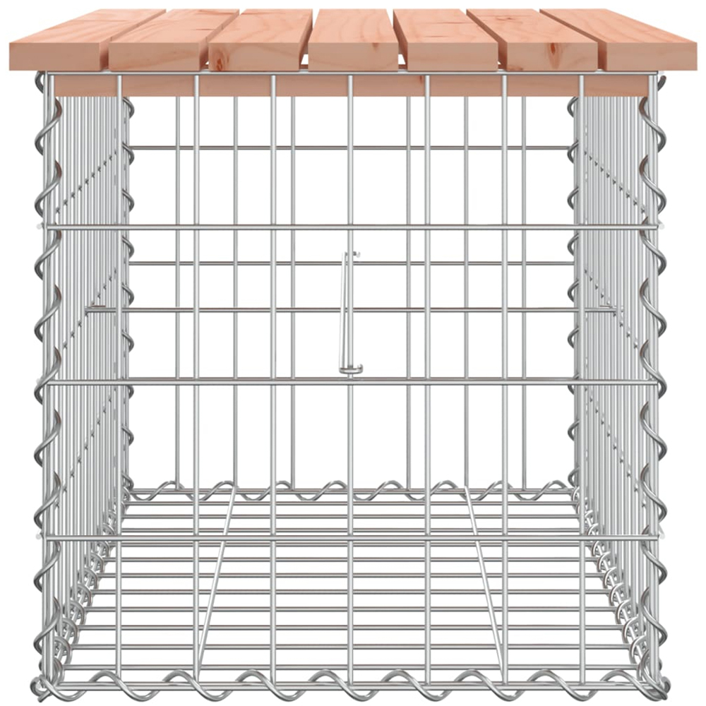 vidaXL Natural Solid Douglas Wood Gabion Design Garden Bench 63 x 44 x 42cm Image 3