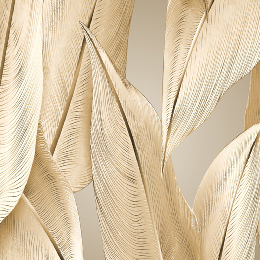 Erismann Statement Leaf Digital Gold 3 Panels Wall Mural Image 2