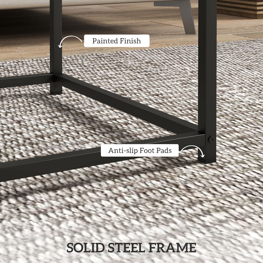 HOMCOM Oak Nesting Coffee Table Set of 2 Image 7