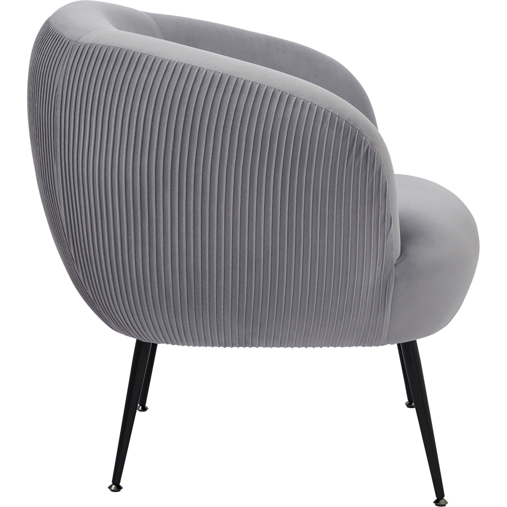 GFW Kamilah Grey Velvet Pleated Accent Chair Image 4