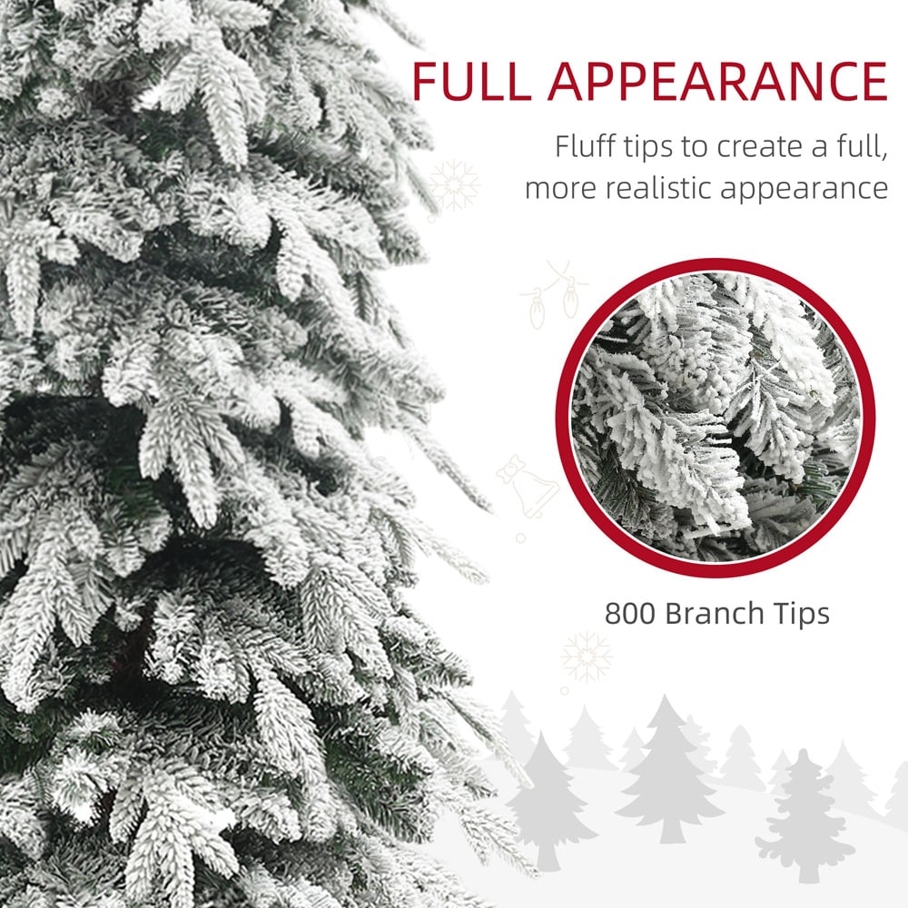 Everglow Snow Flocked Pencil Artificial Christmas Tree 7ft Image 5