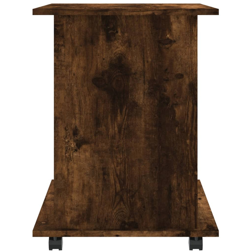 vidaXL 4 Shelf Smoked Oak Rolling Storage Cabinet Image 5