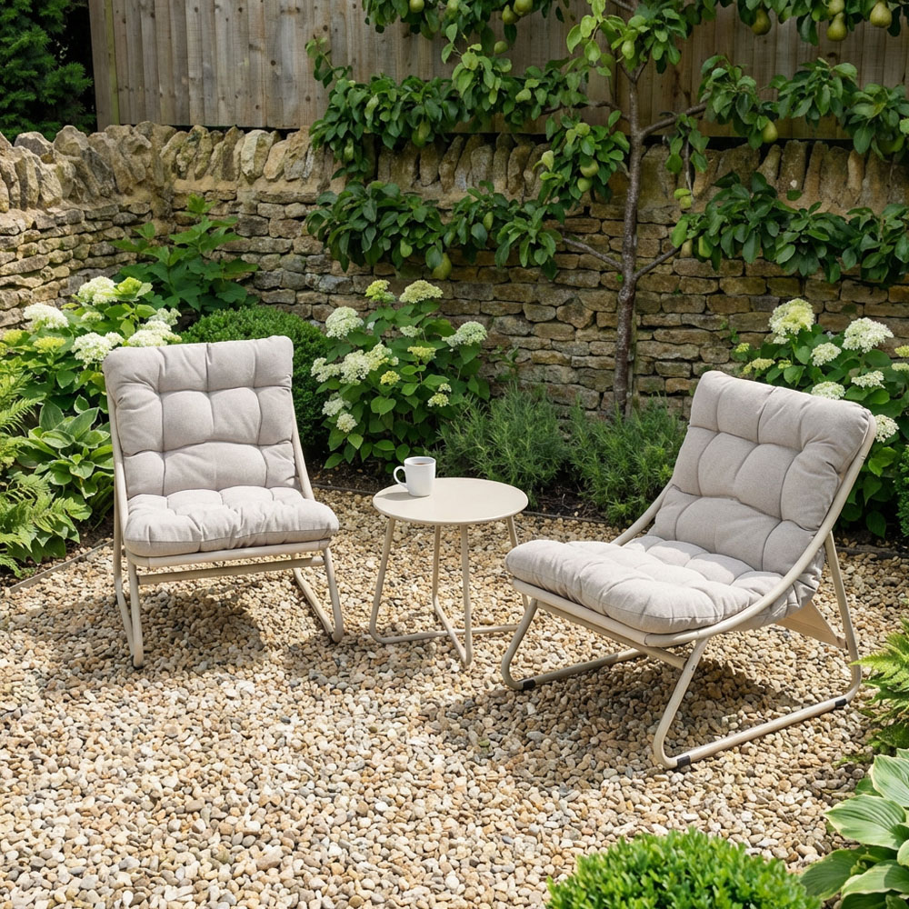 Malay Outdoor Essentials Siesta 2 Seater Sling Bistro Set Grey Image 4