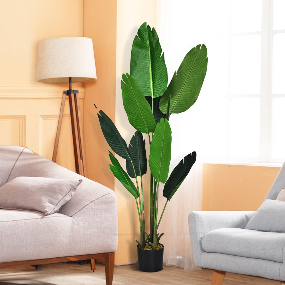 Costway Tropical Palm Tree Artificial Plant In Pot 5.2ft Image 6