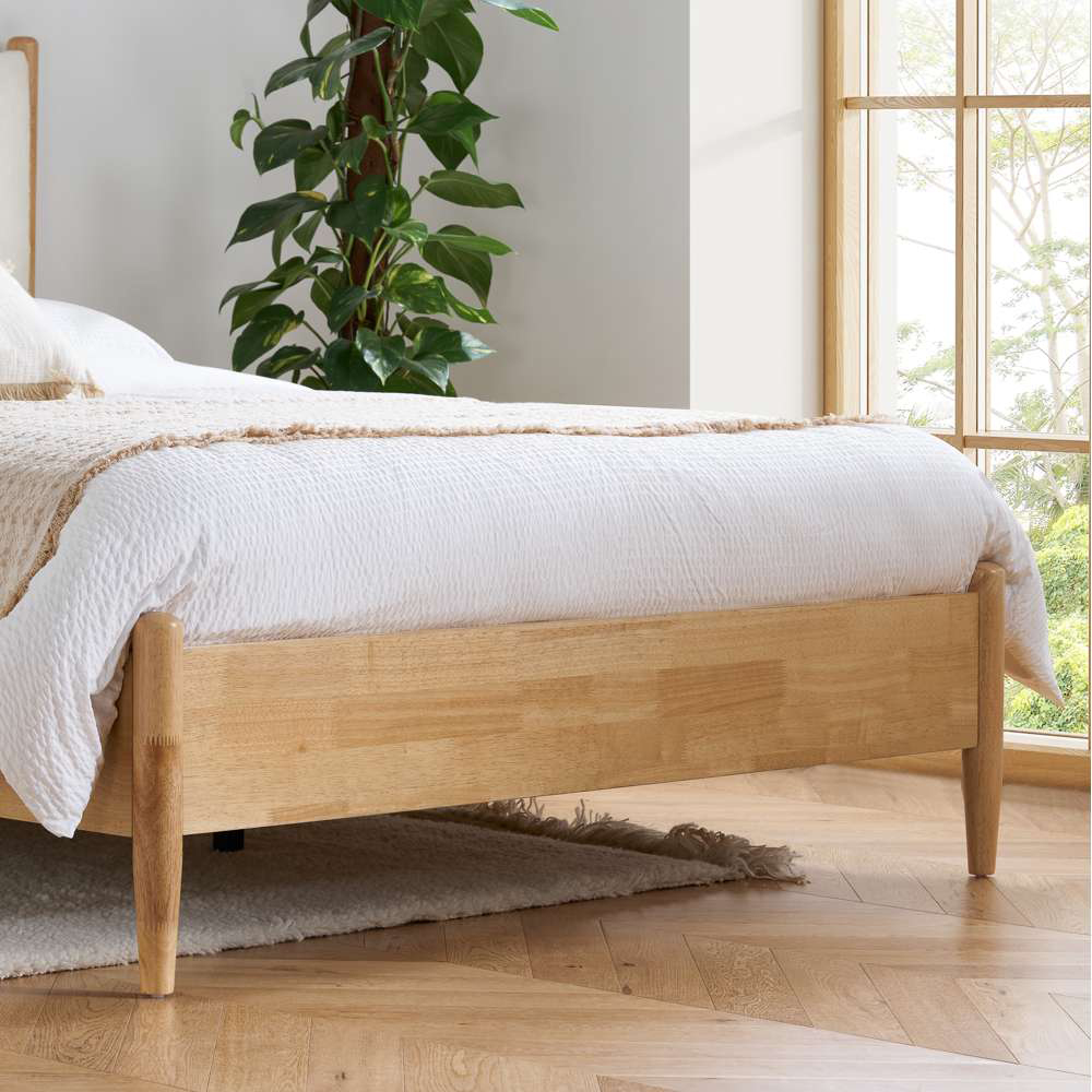Birlea Marley King Size Oak Effect Linen Bed Image 7
