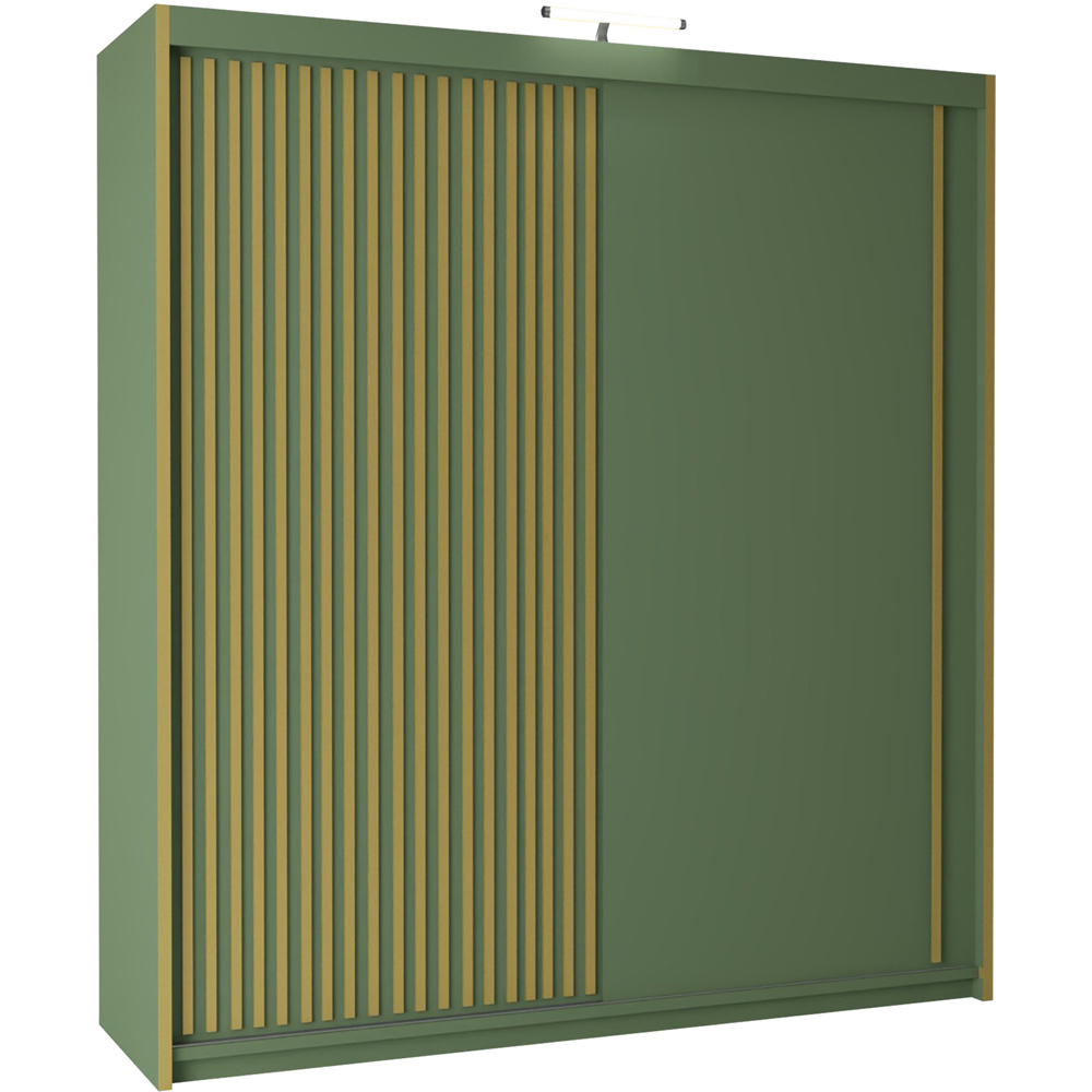 M N Furniture Parrison 2 Door Green Sliding Wardrobe 150cm Image 2
