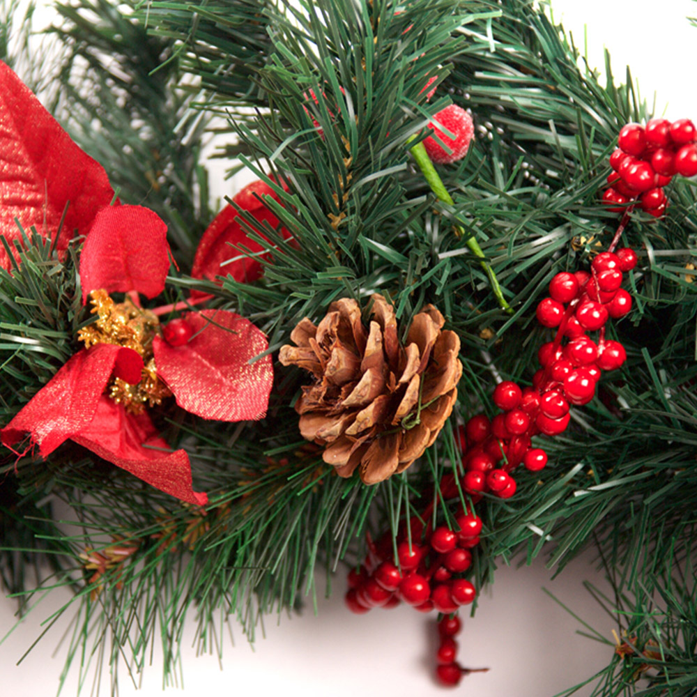 Best Artificial Red Christmas Garland 370cm Image 2