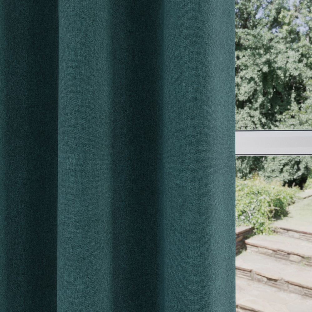 Enhanced Living Austin Teal Thermal Blackout Eyelet Curtains 229 x 183cm Image 3