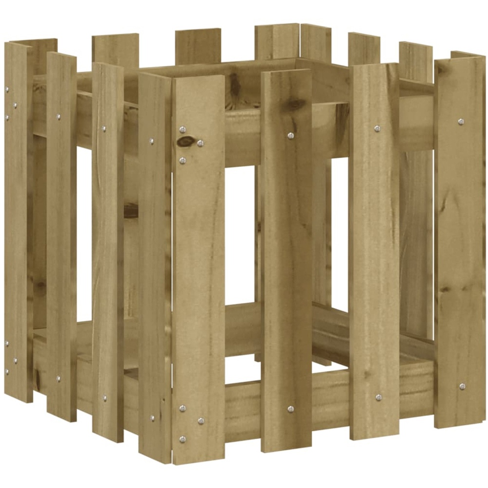 vidaXL Brown Pine Wood Raised Garden Bed 40 x 40 x 40cm Image 1
