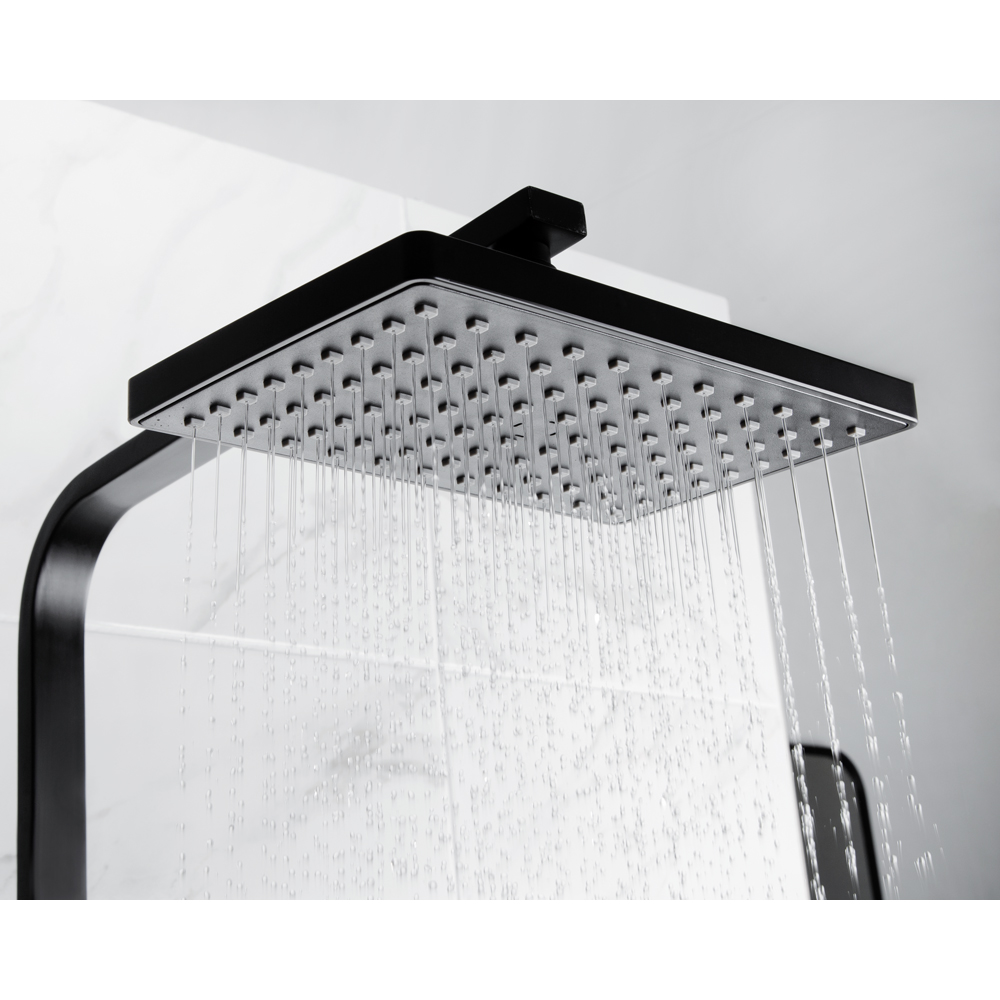 Bristan Craze Matt Black Thermostatic Waterfall Bar Mixer Shower with Multi-Function Handset Image 5