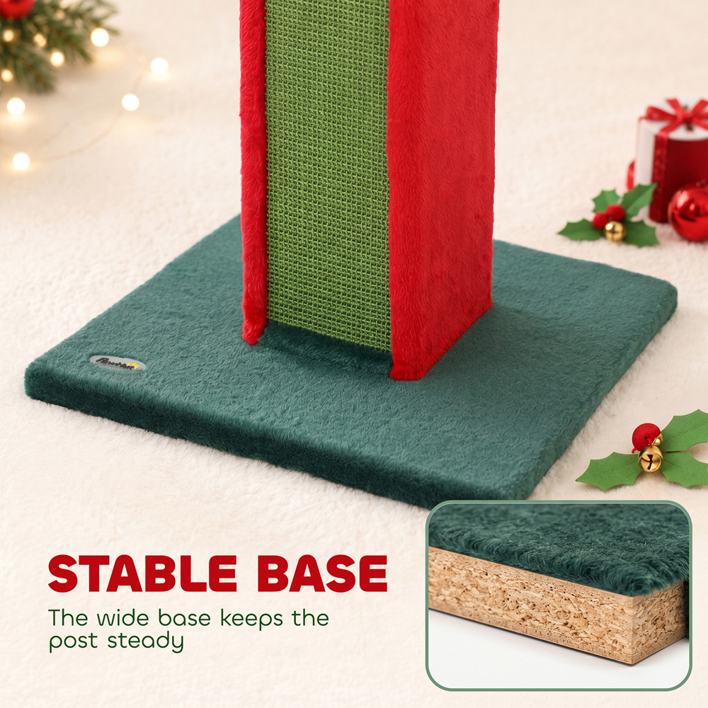 PawHut Green Cat Scratching Post with Bell Toy 81cm Image 7