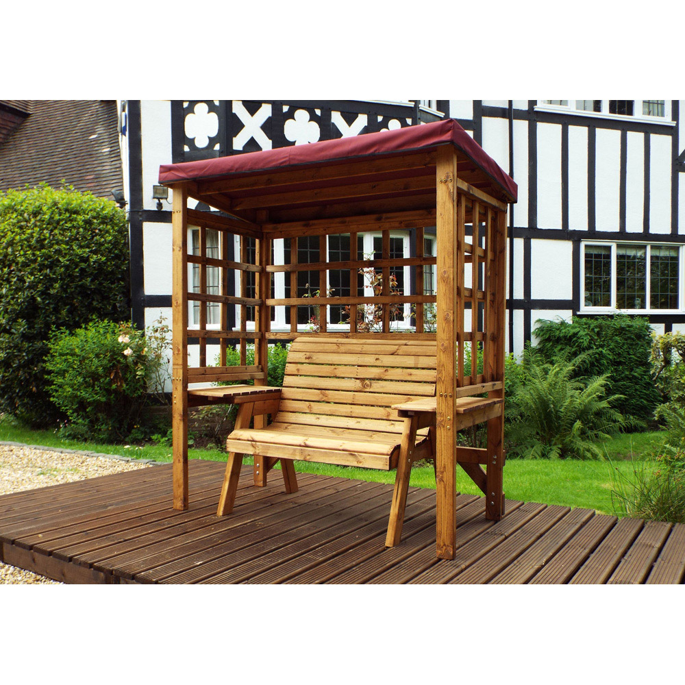 Charles Taylor Wentworth 2 Seater Arbour with Burgundy Roof Cover Image 5