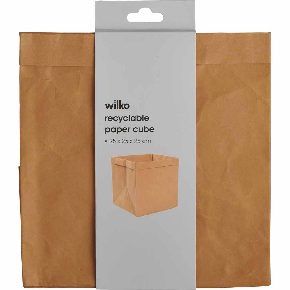 Wilko Natural Recycled Paper Cube Image 2