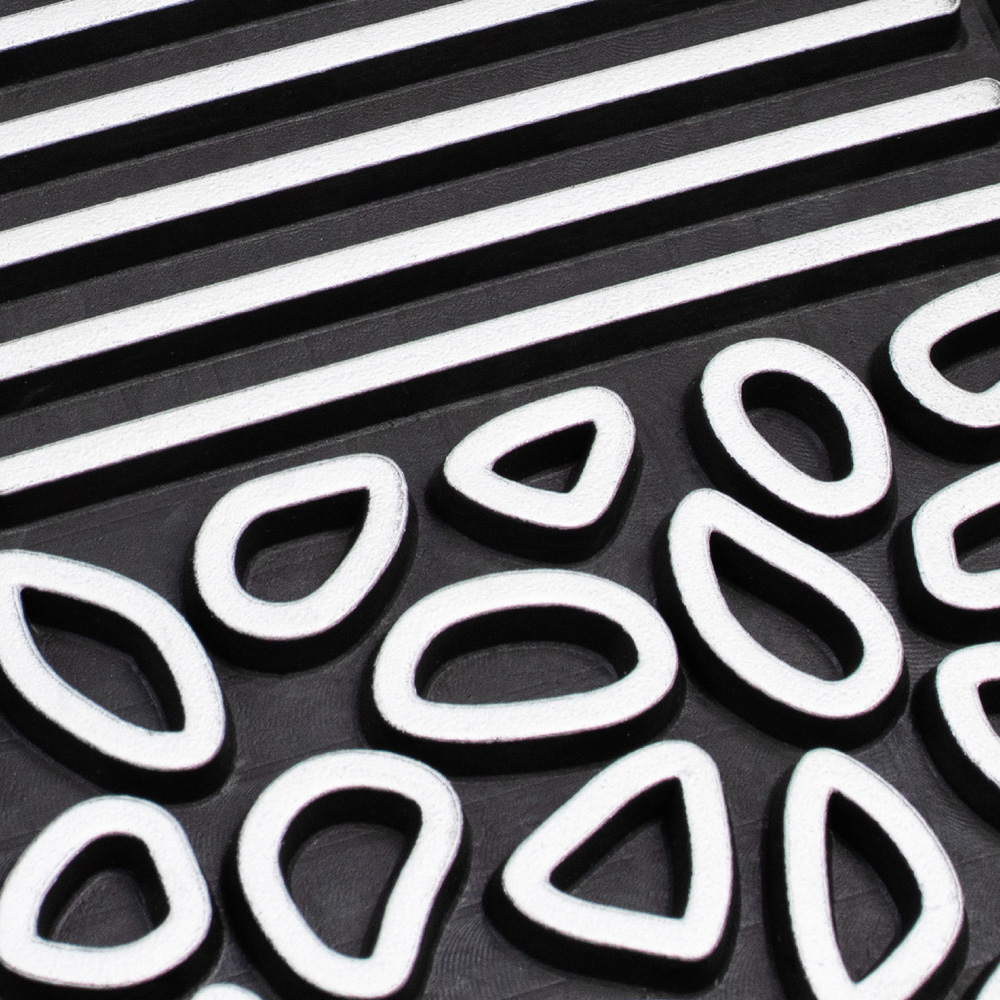 JVL Rico Silver Black Pebbles Metallic PVC Door Mat 45 x 75cm Image 5