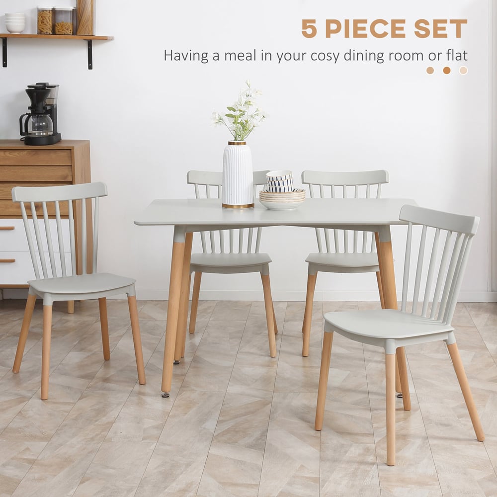 Portland 4 Seater Dining Set Grey Image 4