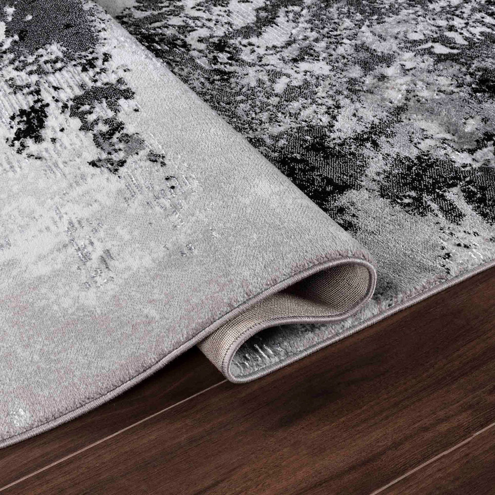 Desire Rugs Serenity Black Abstract Sprayed Grunge Texture Rug 80 x 150cm Image 3