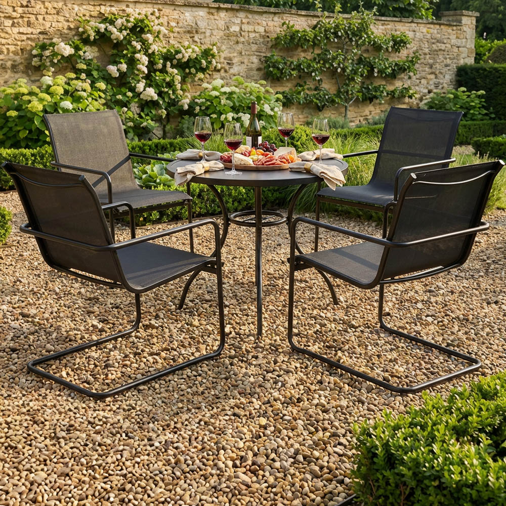 Bromley Dining Table and Chair Set Black Image 5