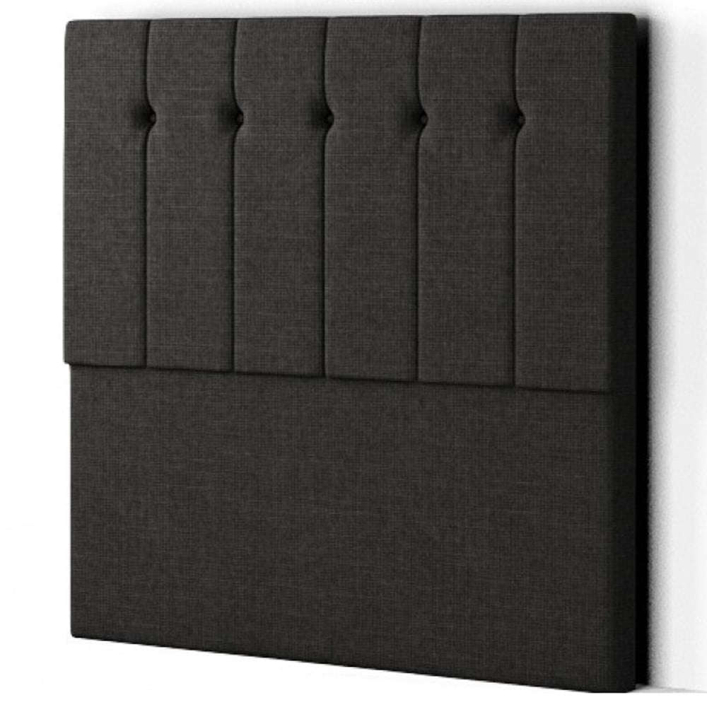 Eleganza Highland Single Black Linen Floor Standing Headboard Image 2