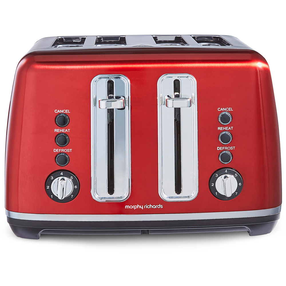 Morphy Richards Accents 242048 Red 4 Slice Toaster 2200W Image 3