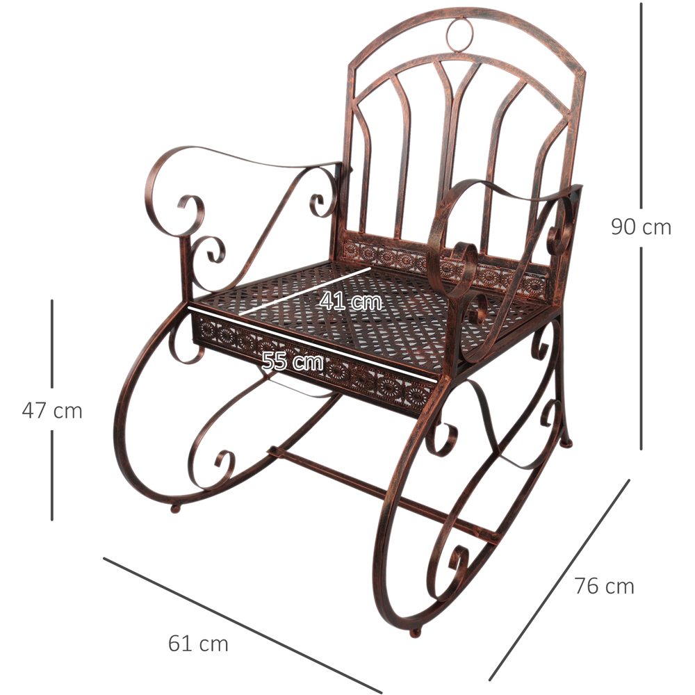 Outsunny Bronze Vintage Style Rocking Chair Image 8