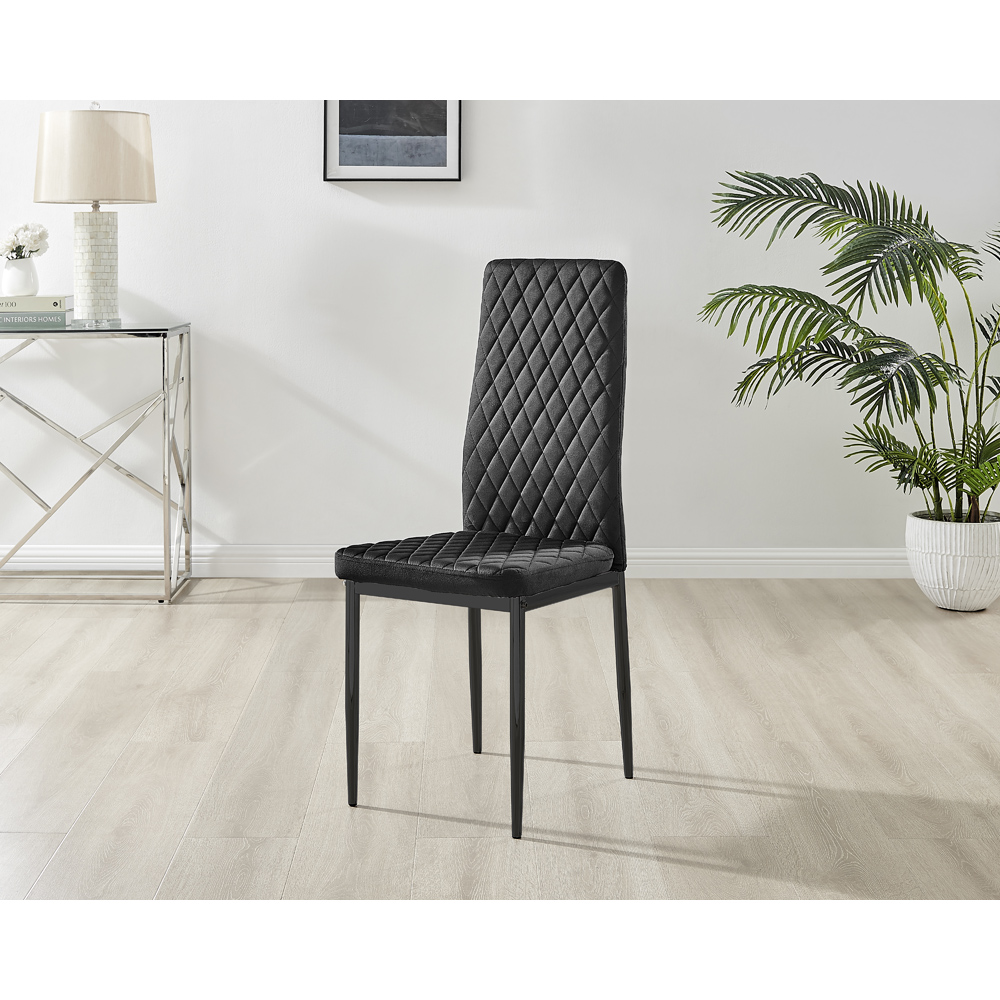 Furniturebox Solo Valera 4 Seater Dining Set Black Image 5