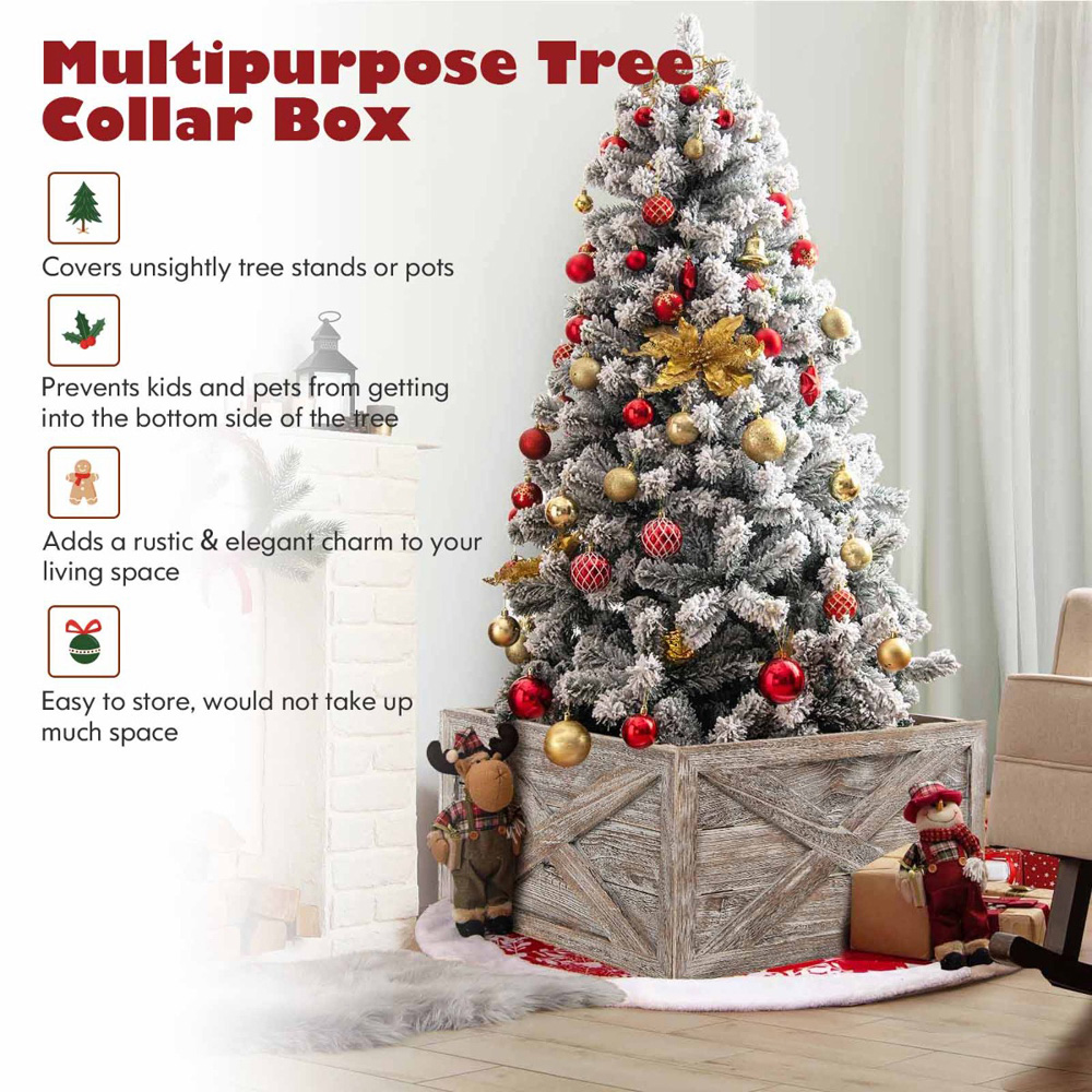 Costway Grey Christmas Tree Box Stand Large Image 5