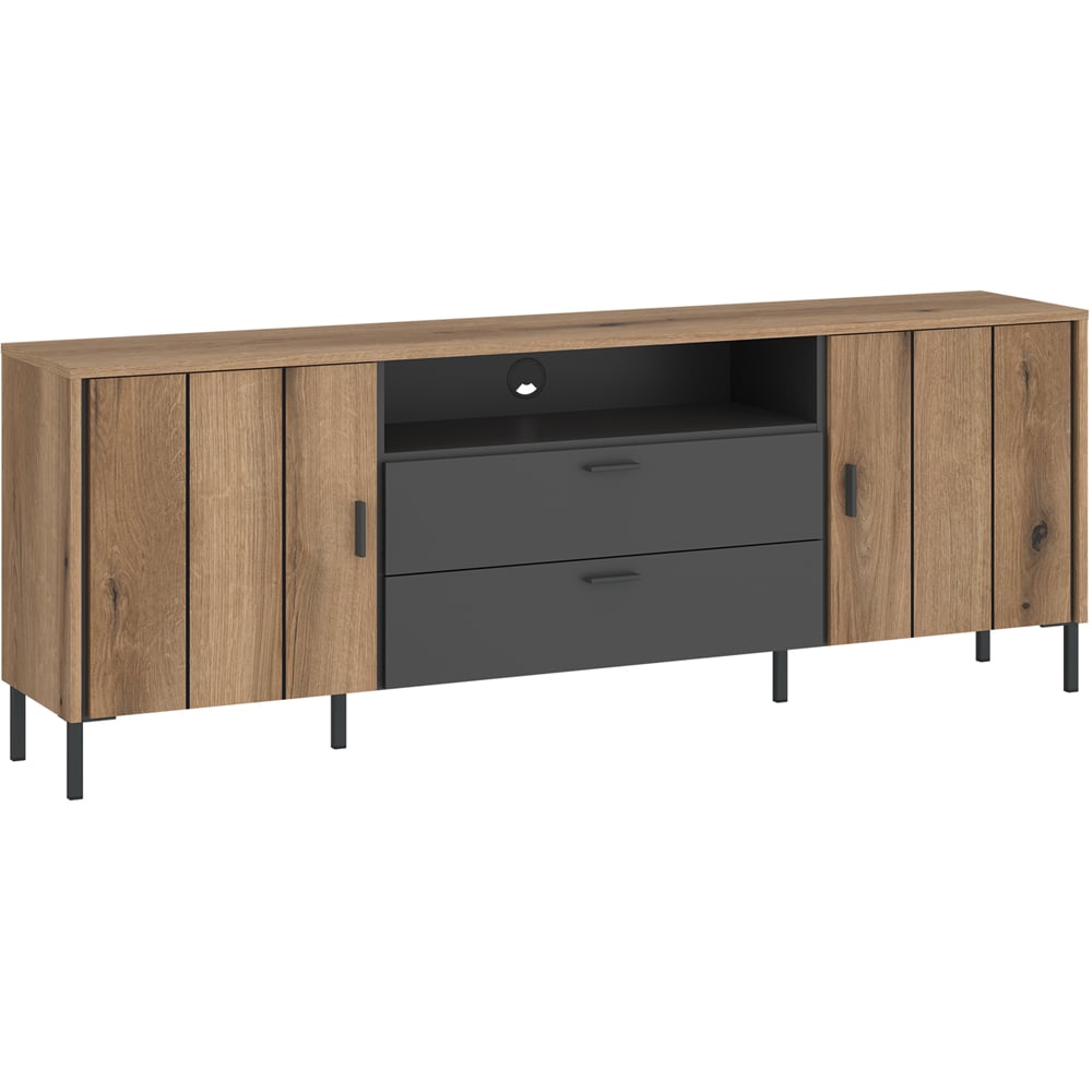 Furniture To Go Arundel 2 Door 2 Drawer Oak TV Cabinet Image 2