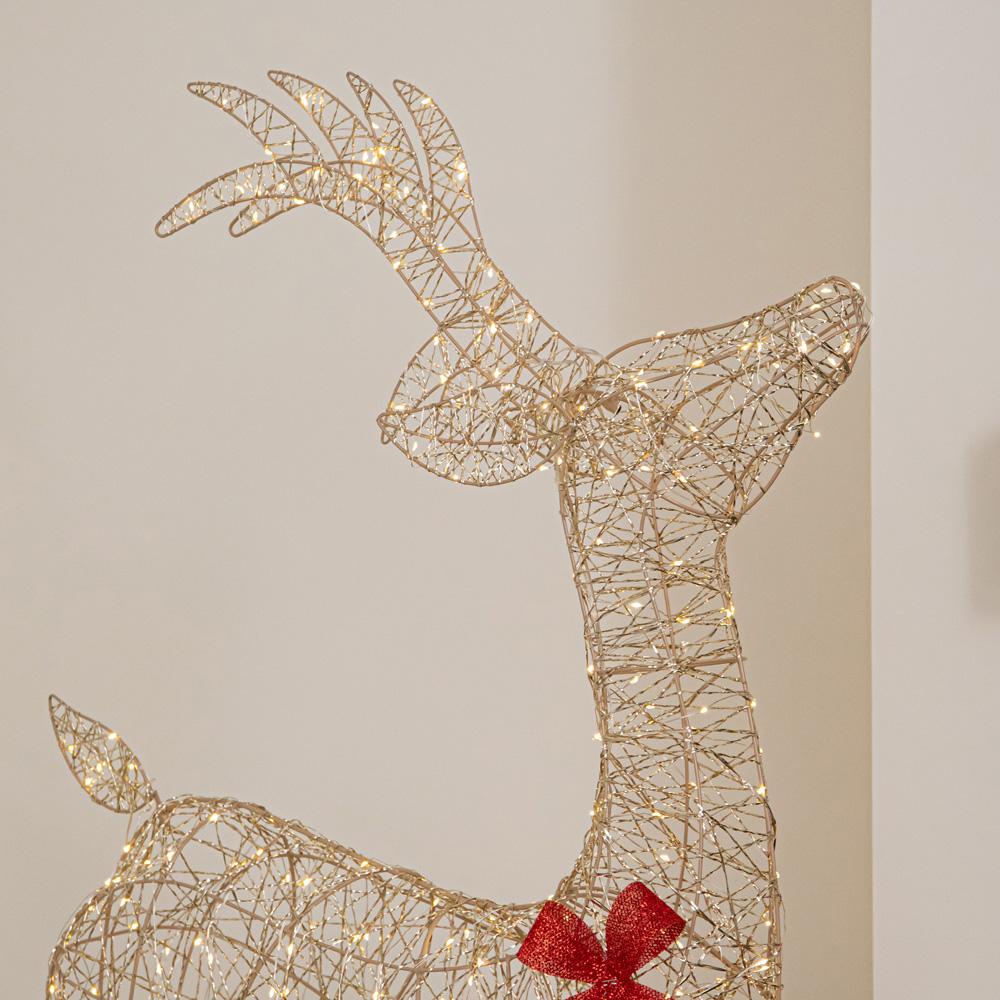 Samuel Alexander 300 Warm White LED Gold Twist Standing Reindeer Christmas Decoration 4ft Image 4