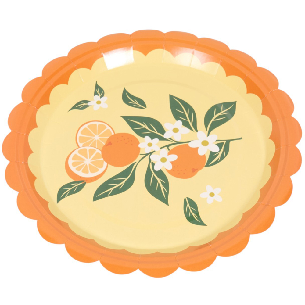 Pack of 10 Orange Blossom Paper Plates Image 3