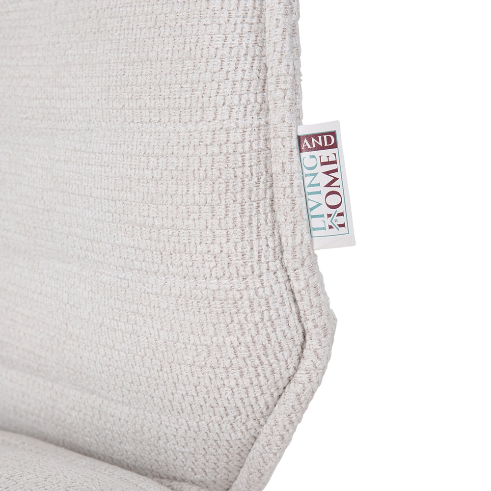 Living and Home White Chenille Swivel and Adjustable High Back Retro Office Chair Image 6