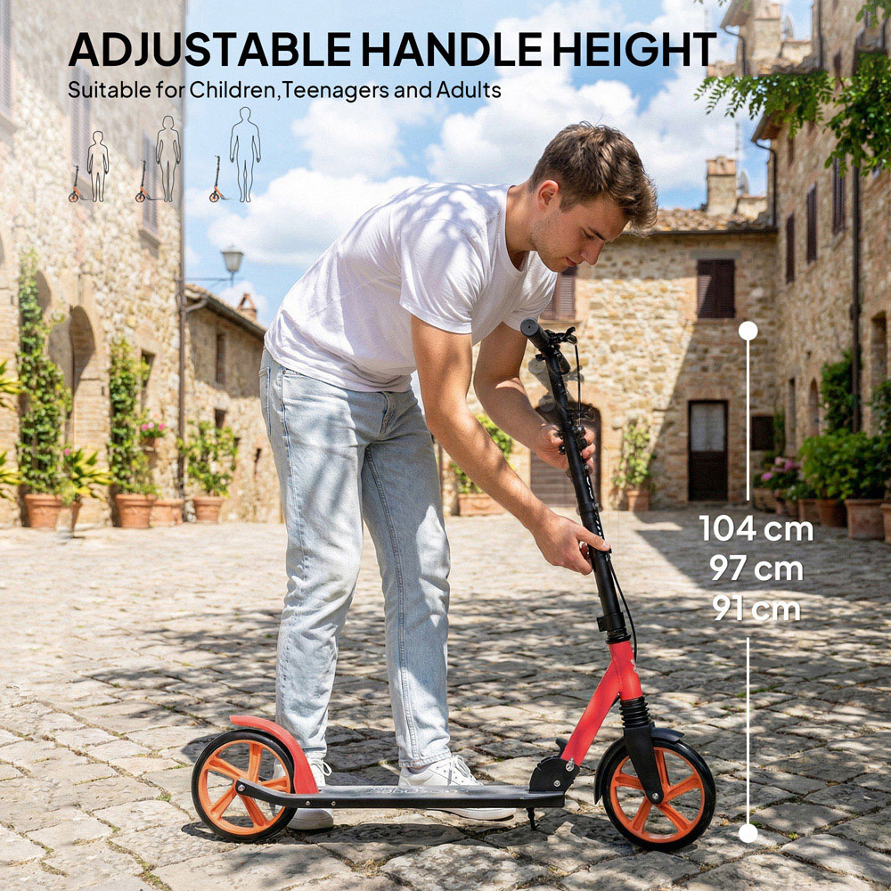 HOMCOM Red Adjustable Folding Kick Scooter Image 8