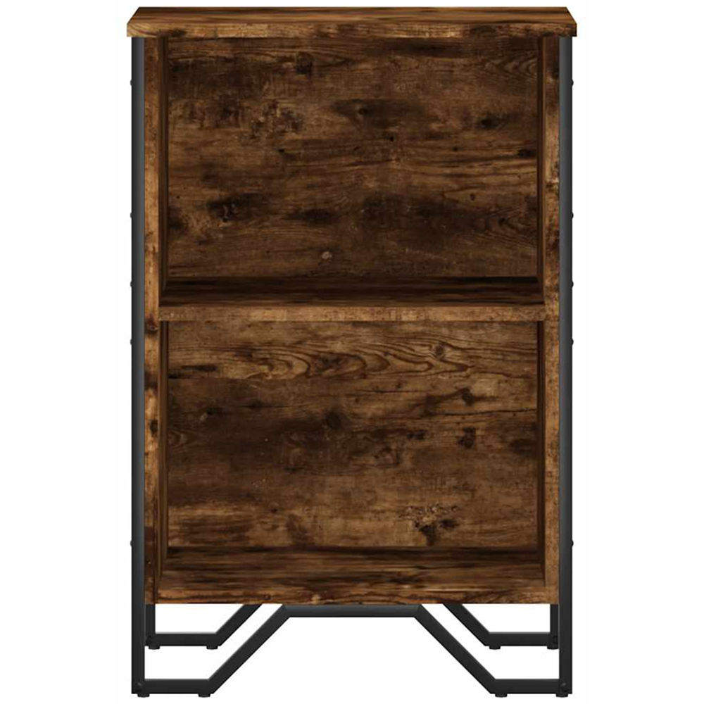 vidaXL 2 Shelf Smoked Oak Bookcase Image 3
