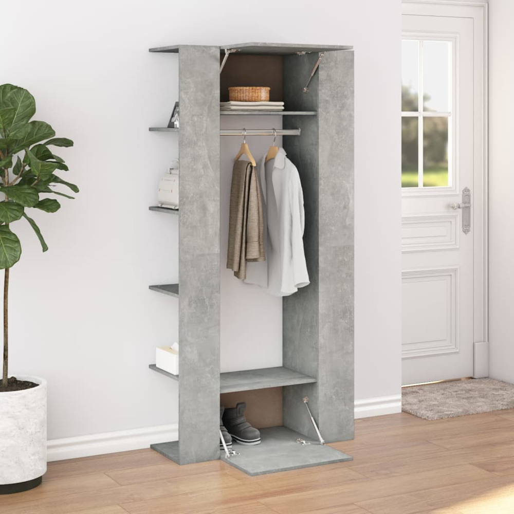 vidaXL Concrete Grey Hallway Cabinet Set of 2 Image 8