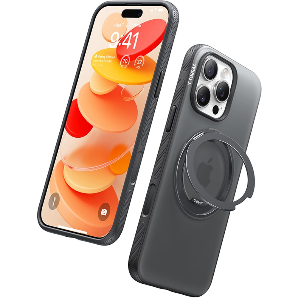 Torras Ostand R Black iPhone 16 Pro Max Fitness Phone Case Image 2