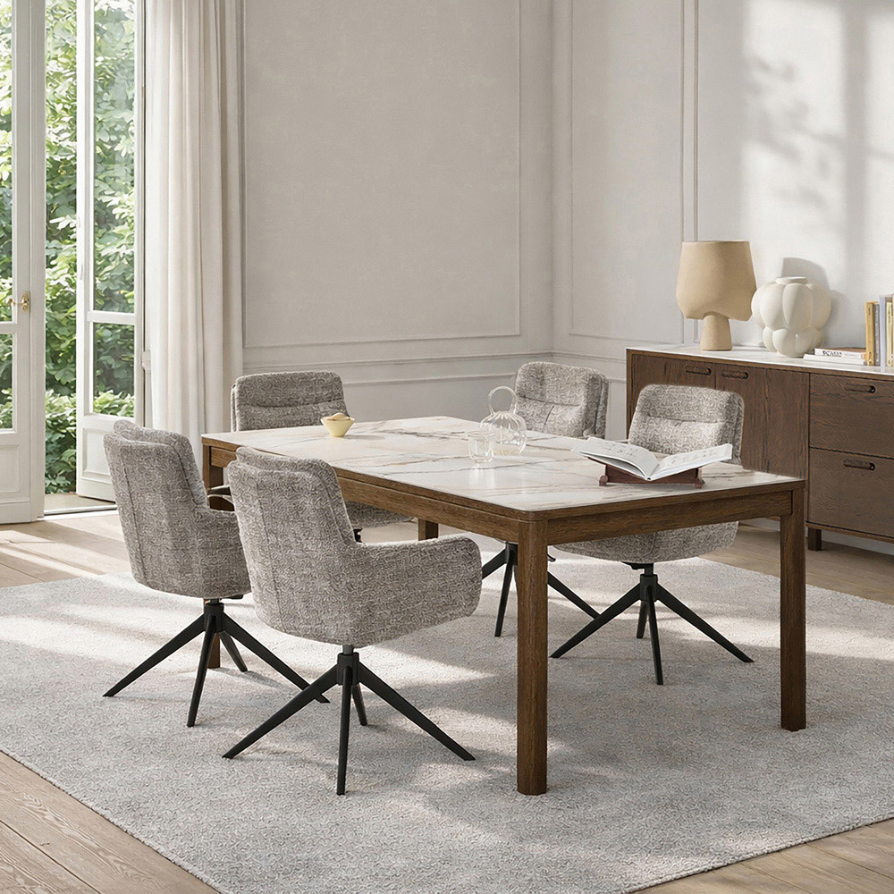 Florence Southampton 6 Seater Cream Ceramic Dining Table Image 9