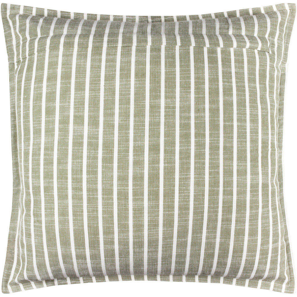 Yard Hessle Green Stripe Cotton Cushion 45 x 45cm Image 3
