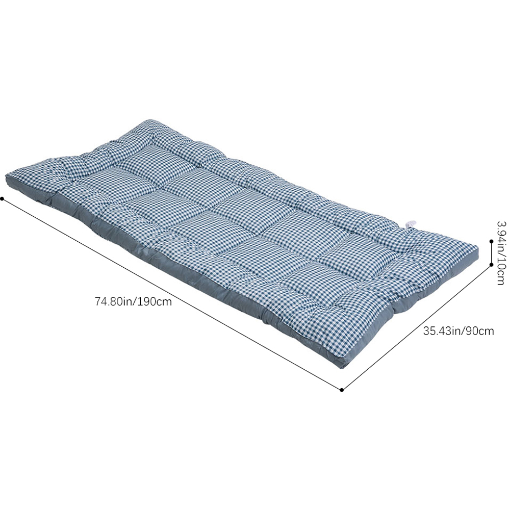 Living and Home Single Blue Plaid Quilted Mattress Topper Image 8